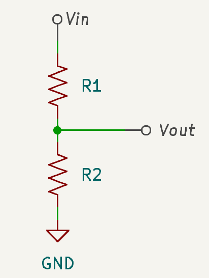 Figure 3.4: The voltage divider circuit schematic.