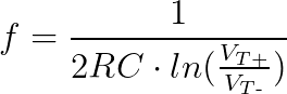 Oscillation Frequency with 50% duty cycle requirement.