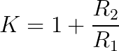 Gain of a non-inverting op amp