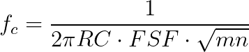 Method 1, equation 3 for calculating sallen-key active low pass filter component values.