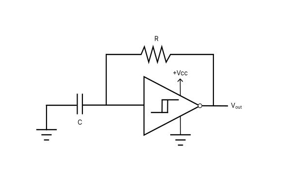 Schmitt trigger oscillator circuit.