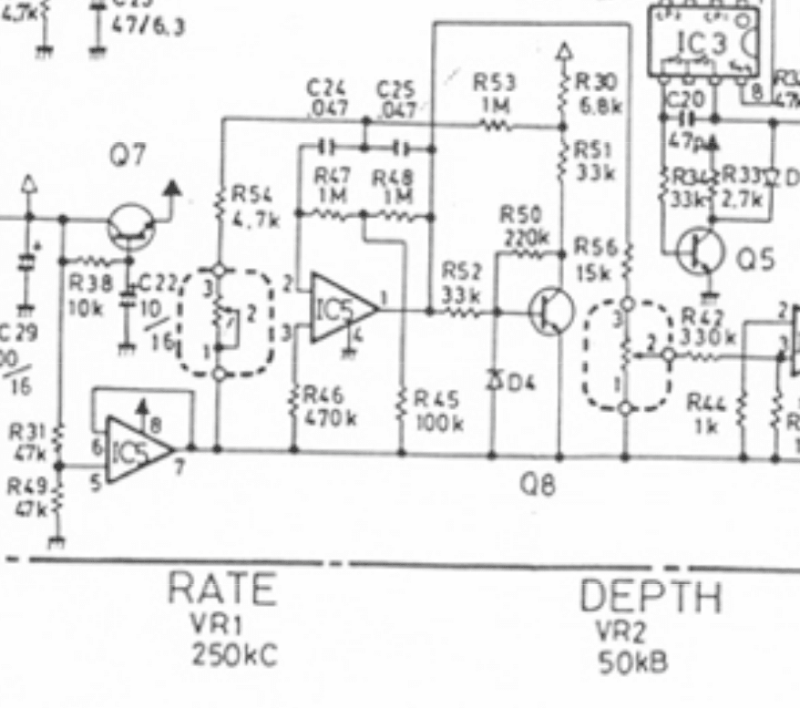 BOSS VB2 LFO Circuit Schematic