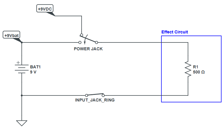 Figure 5.15: The full circuit with DC/battery switchover and battery ground switching.