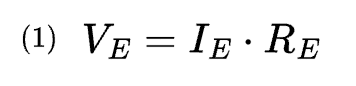 Emitter Voltage equation for CE Amplifier.