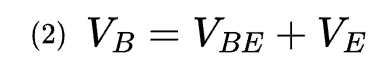 Base Voltage equation for CE Amplifier.