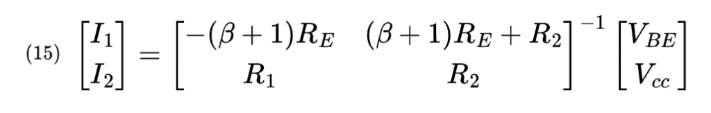 Equation with inverse matrix.
