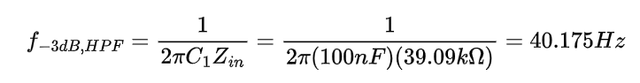 LPB-1 cutoff frequency calculation is 40.175 Hz.