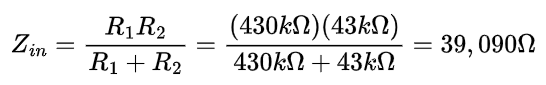 LPB-1 input impedance calculation is 39k ohms.