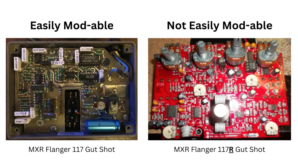 Visual difference between the MXR 117 and 117R versions.