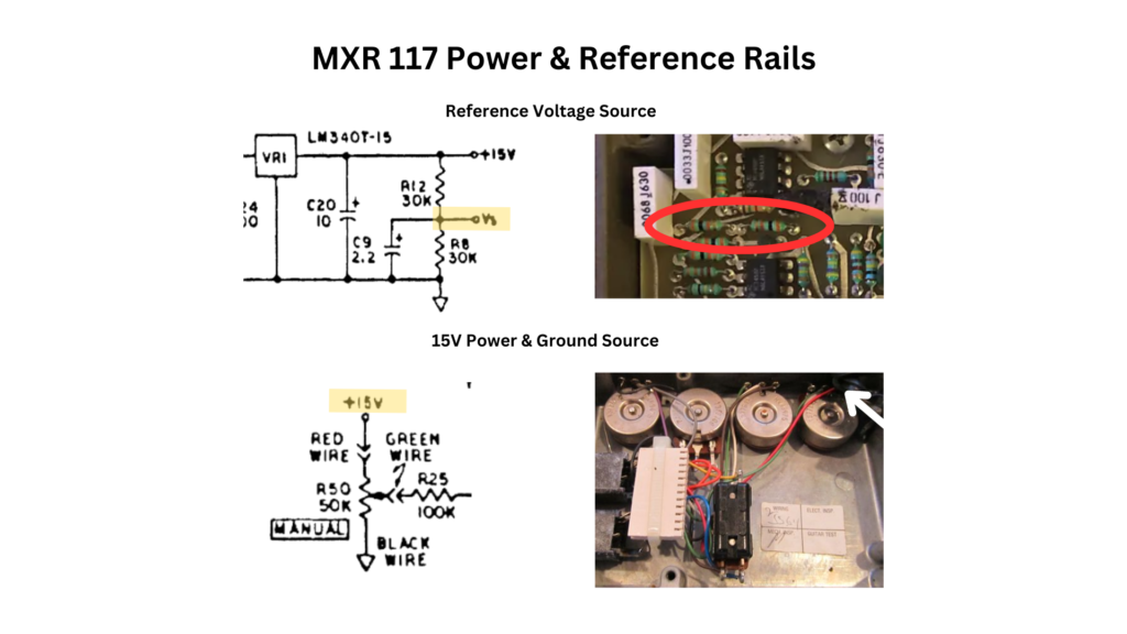 Where to find the MXR 117 Power and Reference Rails.