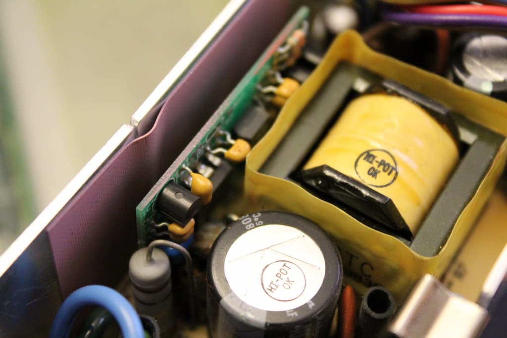 PWM controller daughter-board inside the main power supply unit.