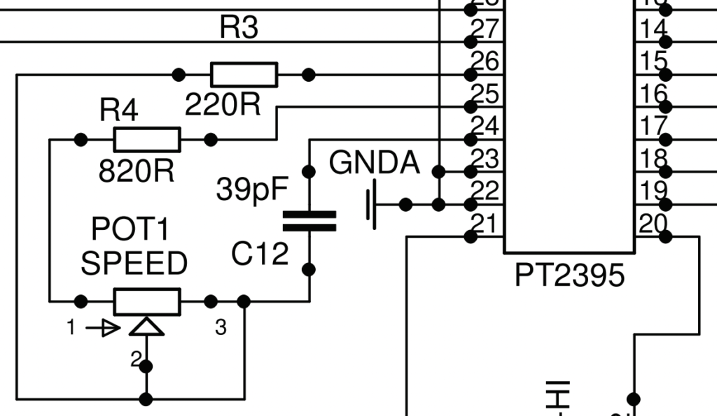 Danelectro Dan-Echo DE-1 Speed Control Schematic for the Dan-Echo Doubler Mod.