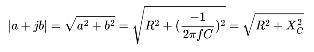 The magnitude of the denominator for the RC Low-Pass transfer function.