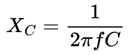 Reactance of a capacitor.