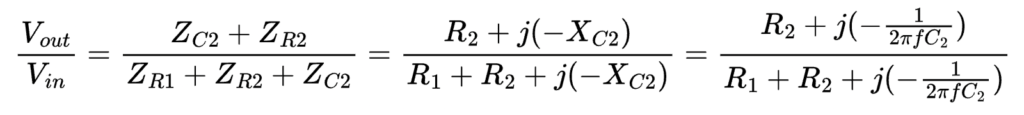 Passive RC Low-Pass Shelving filter transfer function.