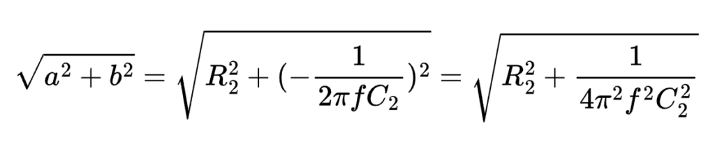 The magnitude of the numerator is simply the reactance of the capacitor.