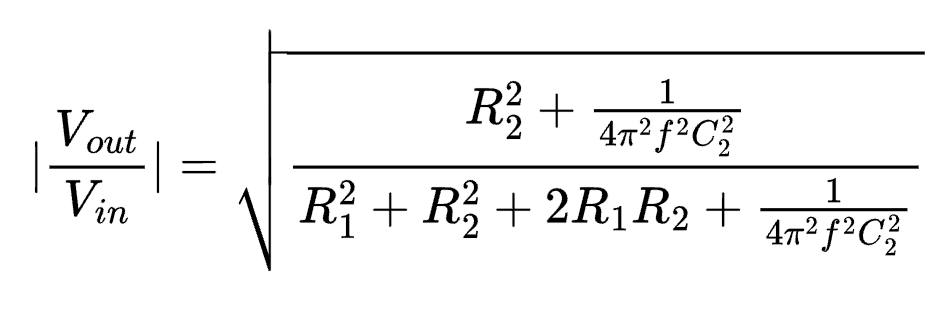 Magnitude of an RC Low-Pass shelving filter.