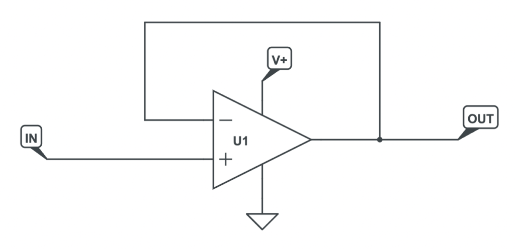 A generic op amp buffer circuit.