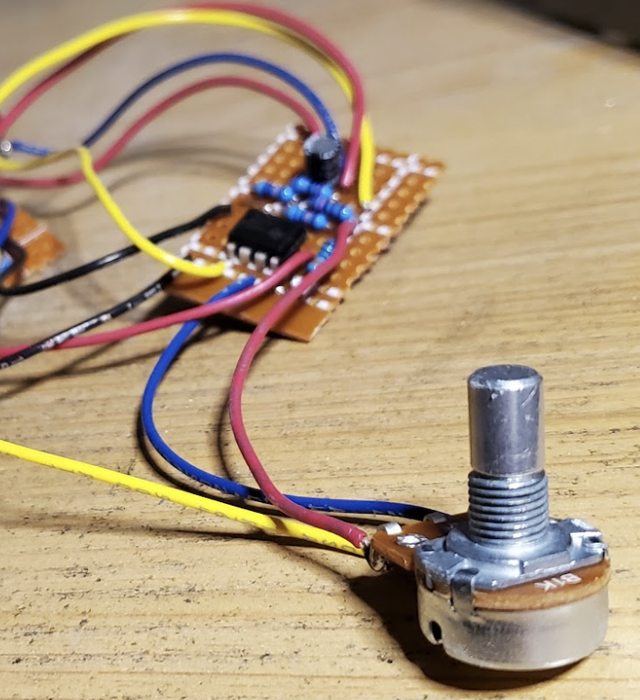 Dan-Echo LFO Mod - Showing the 1k Depth Pot wired to the LFO Circuit
