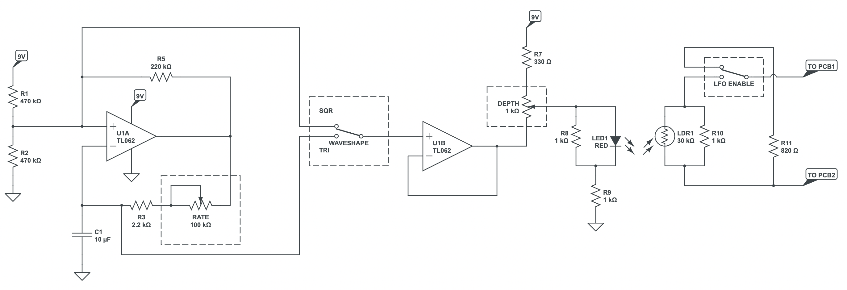 Danelectro Dan-Echo LFO Mod Schematic