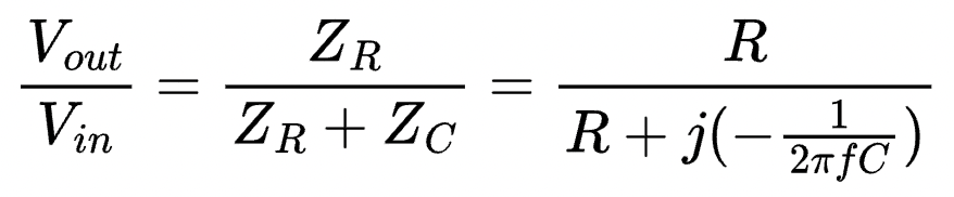 Passive RC High-Pass Filter Transfer Function