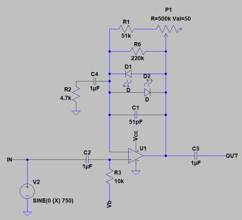 Figure 5: TS-9DX "Hot" Mode Clipping Circuit Schematic