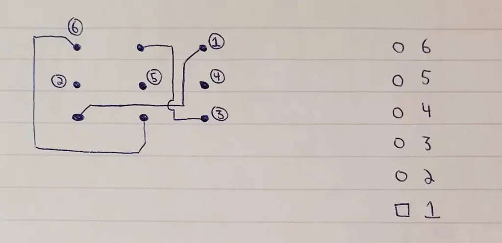 Wiring Diagram of the T-Rex Hobo Drive toggle switch.