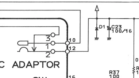 Showing the power circuit for the BOSS DS-1.