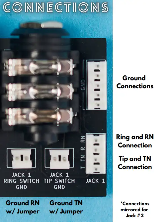 Jack 1 Connections for audio probing guitar effects