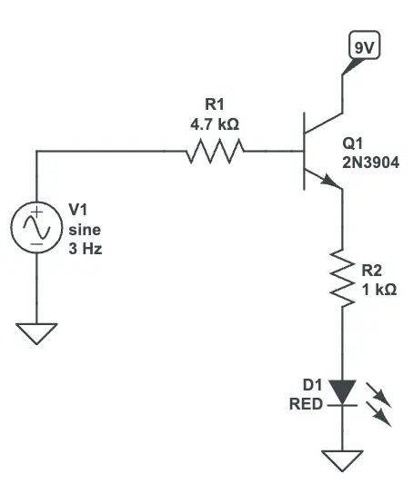 2N3904 circuit for LFO rate indicator modification.