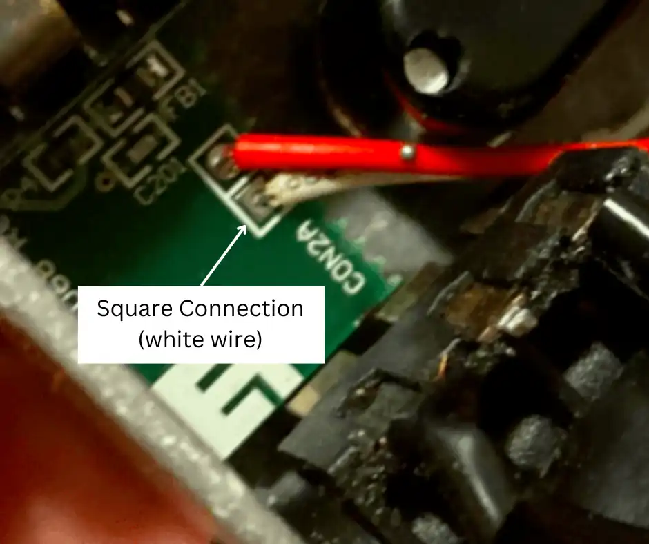 Showing the usual location of the momentary switch ground connection on the EHX Freeze.