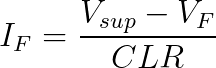 Equation 8.2 Equation for calculating the forward current through an LED from the CLR value.