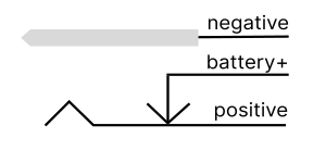 Figure 7.12 A schematic representation of a switched-jack power connector.
