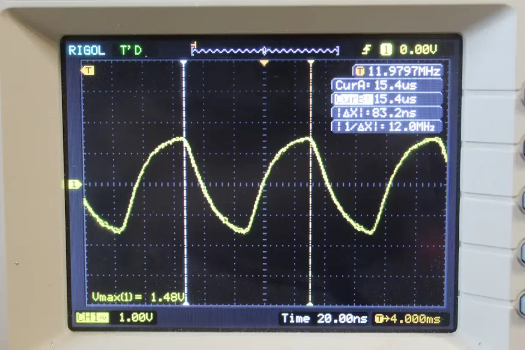 Measuring MCLK Master Clock Frequency at 11.9797 MHz