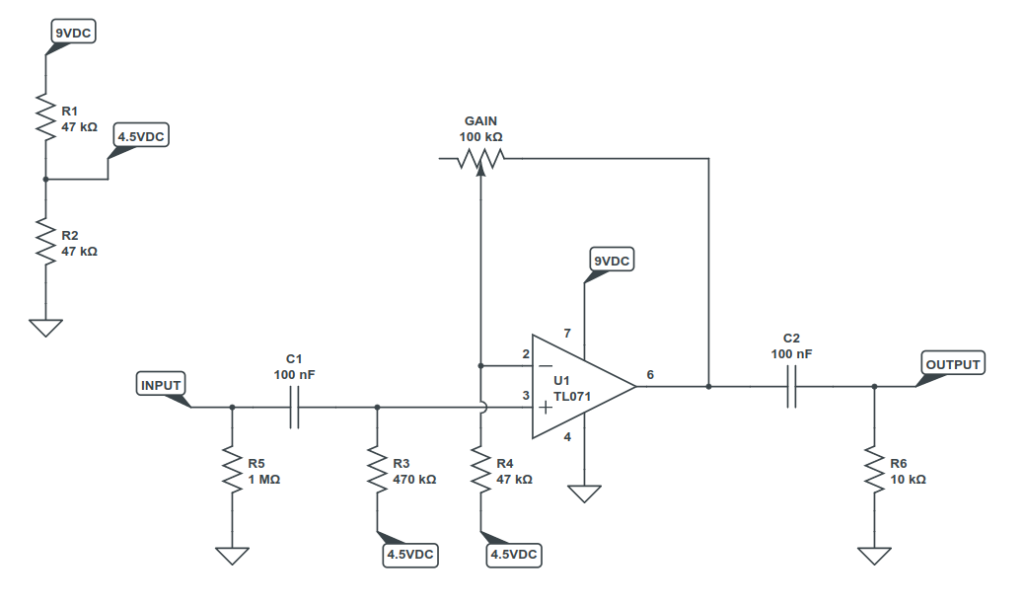  The Op Amp Boost circuit using the TL071 op amp.