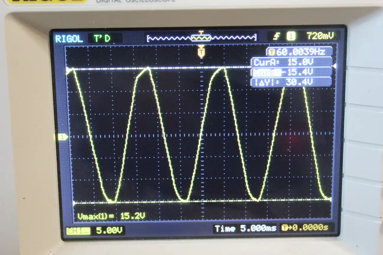 Measuring the Power Supply Input voltage waveform.