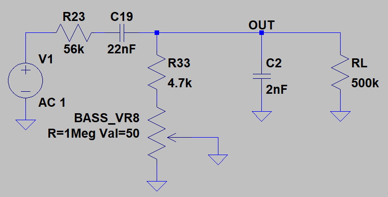 JCM800 Bass filter circuit model