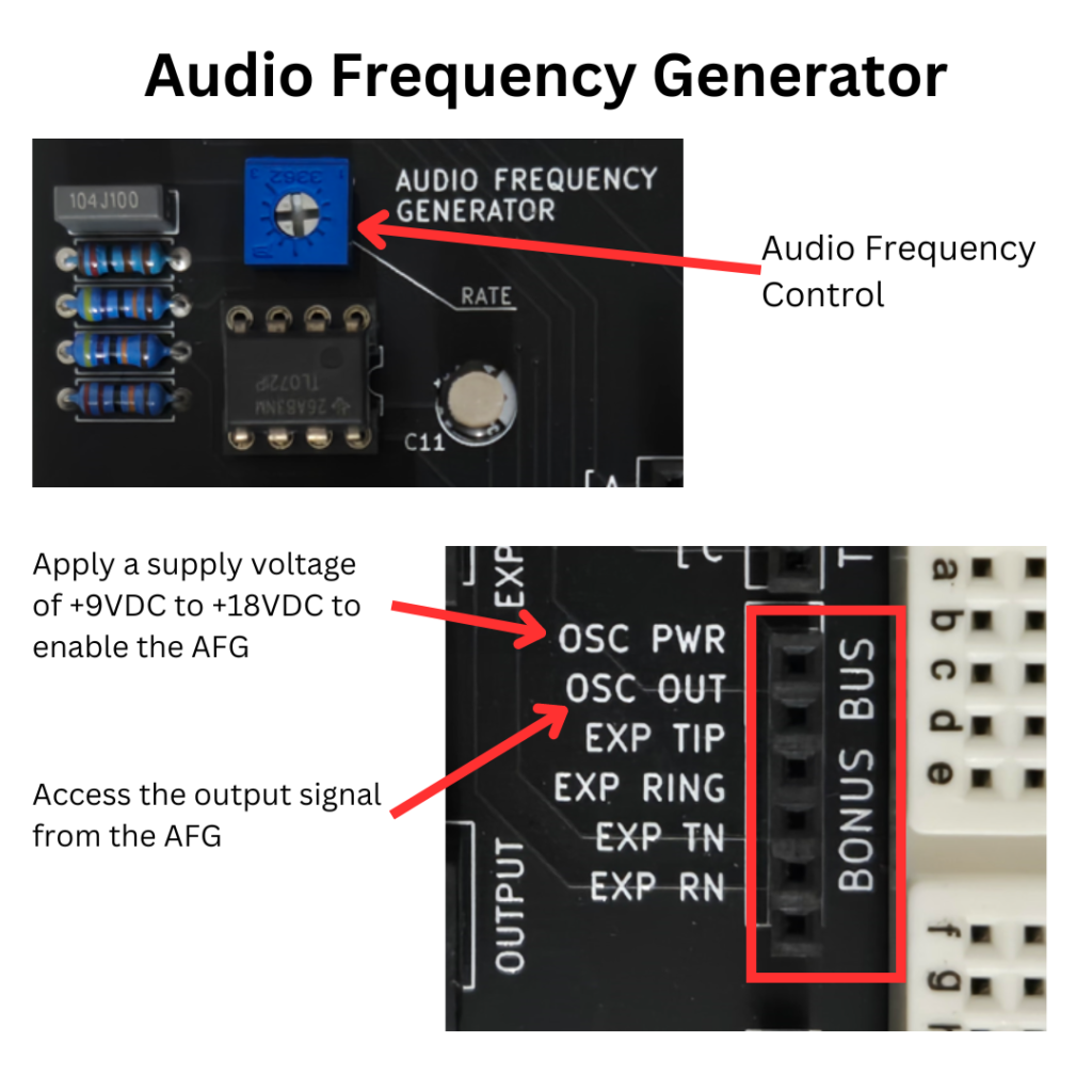 Using the Audio Frequency Generator on the PROTIS 1 V2 board.