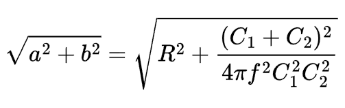 The magnitude of the denominator for the high-pass shelving filter transfer function.